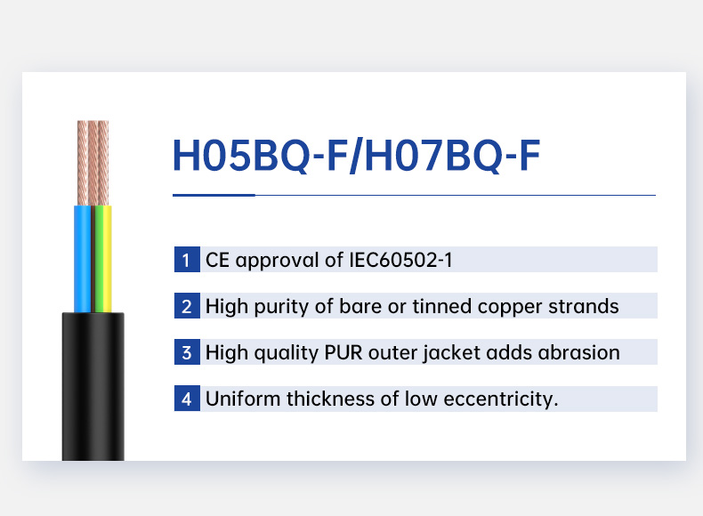 Cáp mềm dẻo không halogen H05BQ-F / H07BQ-F PUR(图2)