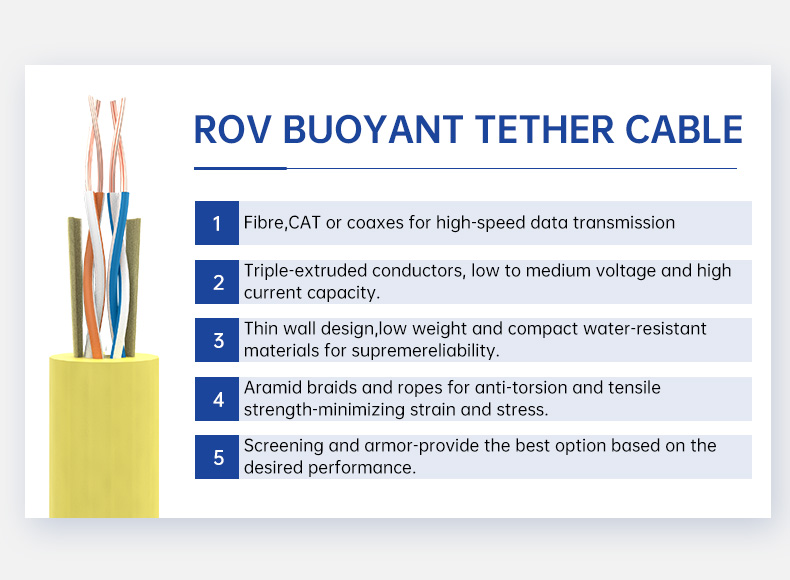 Cáp xoắn đôi ROV Buoyant Tether 2 * 2 * 26AWG Dây tín hiệu dữ liệu(图2)
