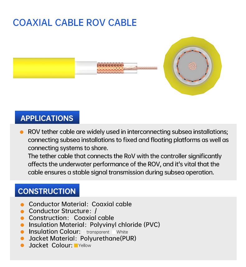 RG6 Coaxial Cable Rov Umbilical Kevlar Reinforced Cable(图3)