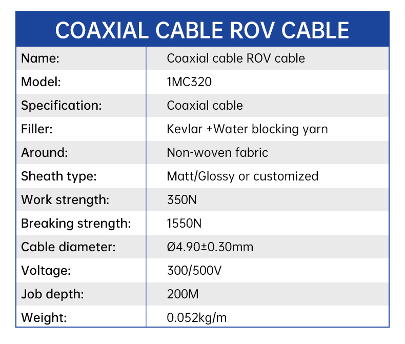 RG6 Coaxial Cable Rov Umbilical Kevlar Reinforced Cable(图4)