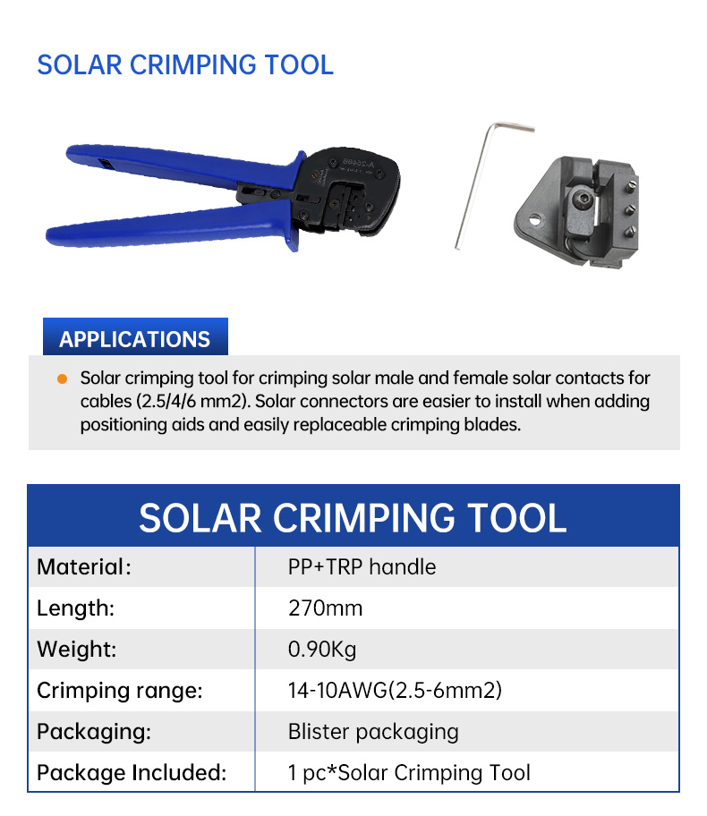 Solar Panel Cable Installation Tool Crimping Terminal Crimper(图3)