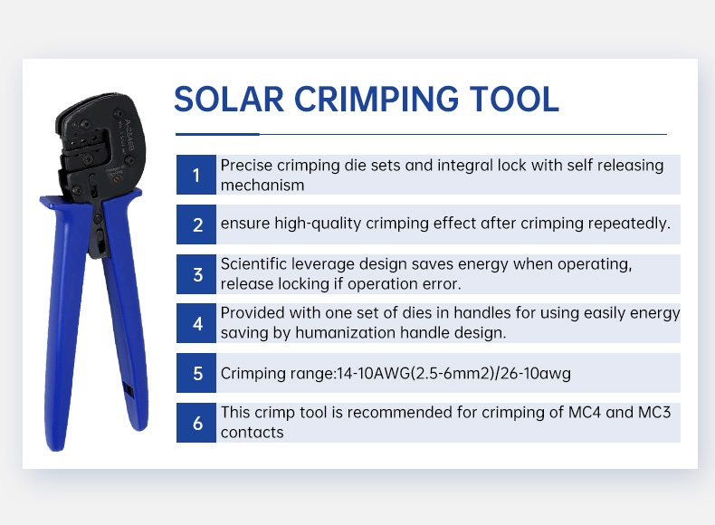 Solar Panel Cable Installation Tool Crimping Terminal Crimper(图2)