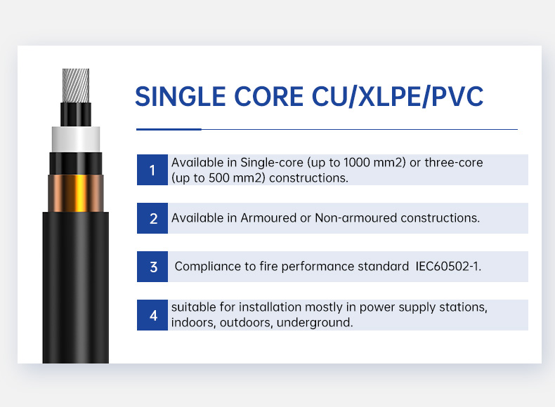 12/24KV Single Core CU/XLPE/PVC LV Power Cable(图2)