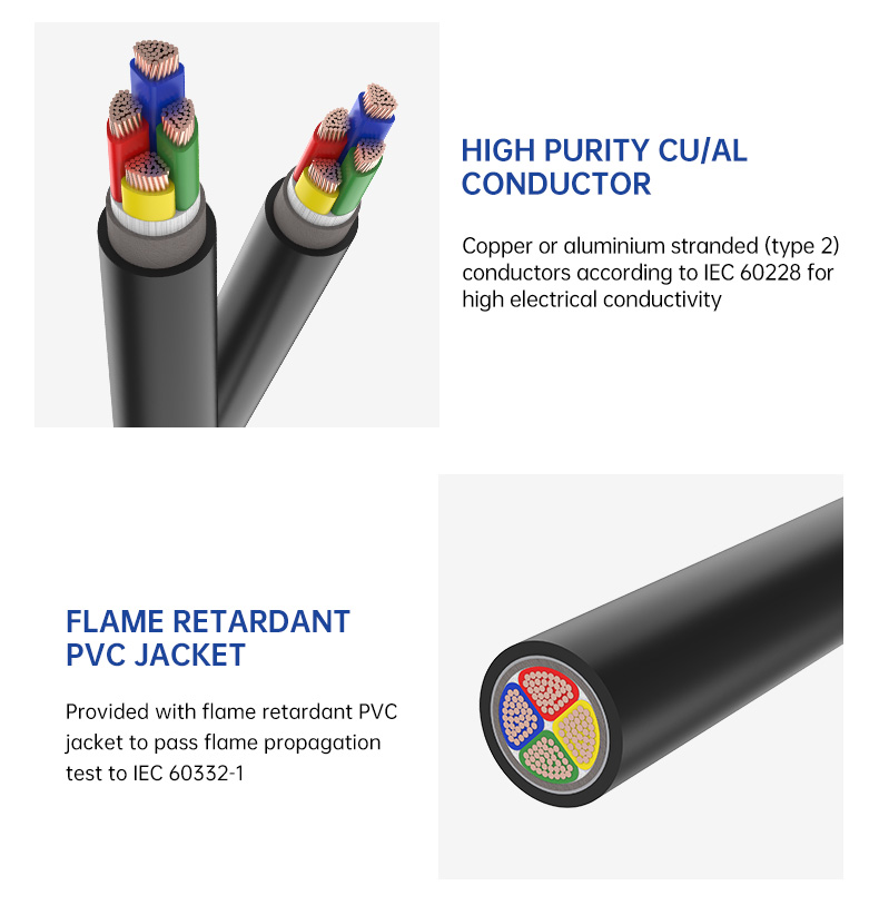 0.6/1KV 4 Core CU/PVC/XLPE Insulated Armoured Power Cable(图5)